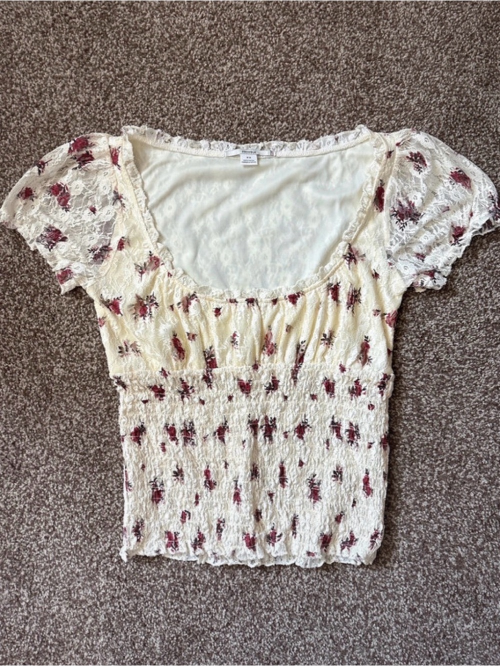 kimchi blue floral lace milkmaid top